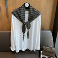 Striped Knit Triangle Scarf - DippedShop Wholesale - #1107
