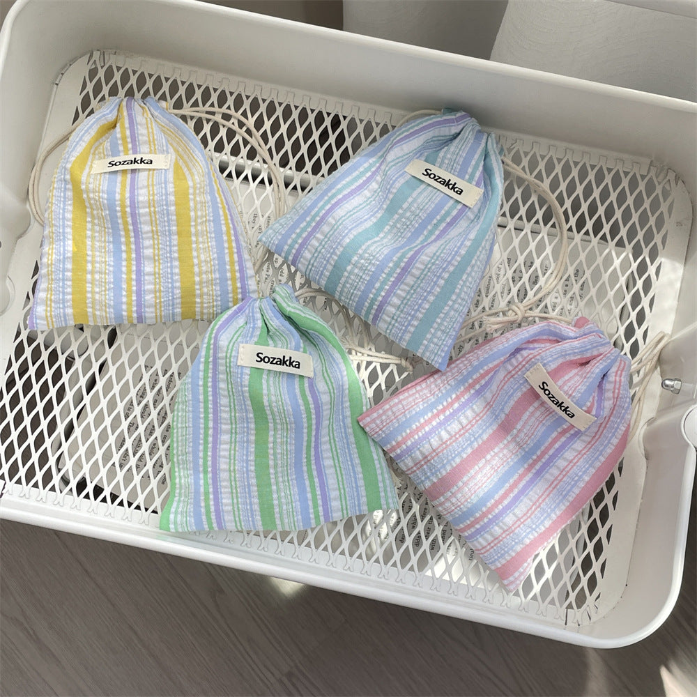 Striped Drawstring Coin Purses Wallets DP25C667