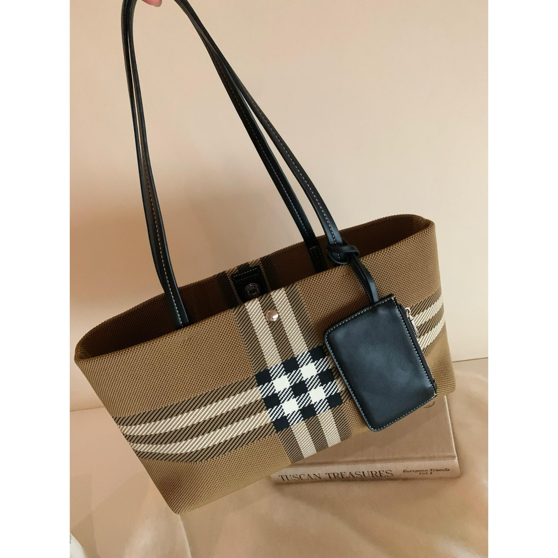 Vintage Plaid Pattern Portable Shoulder Bag 6W10BBG1951