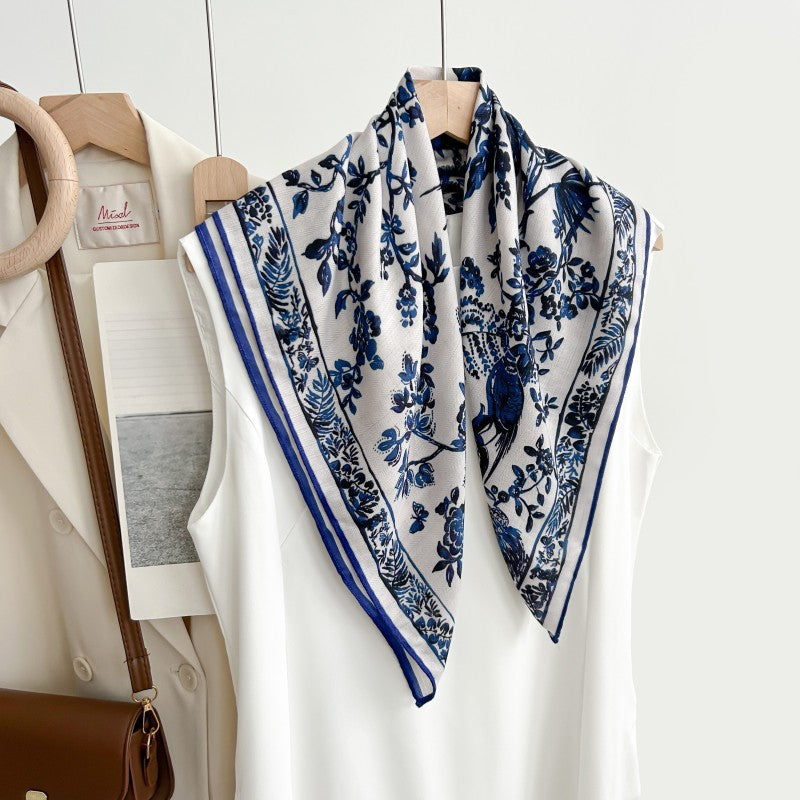 Elegant Floral Square Scarf - DippedShop Wholesale - #0067