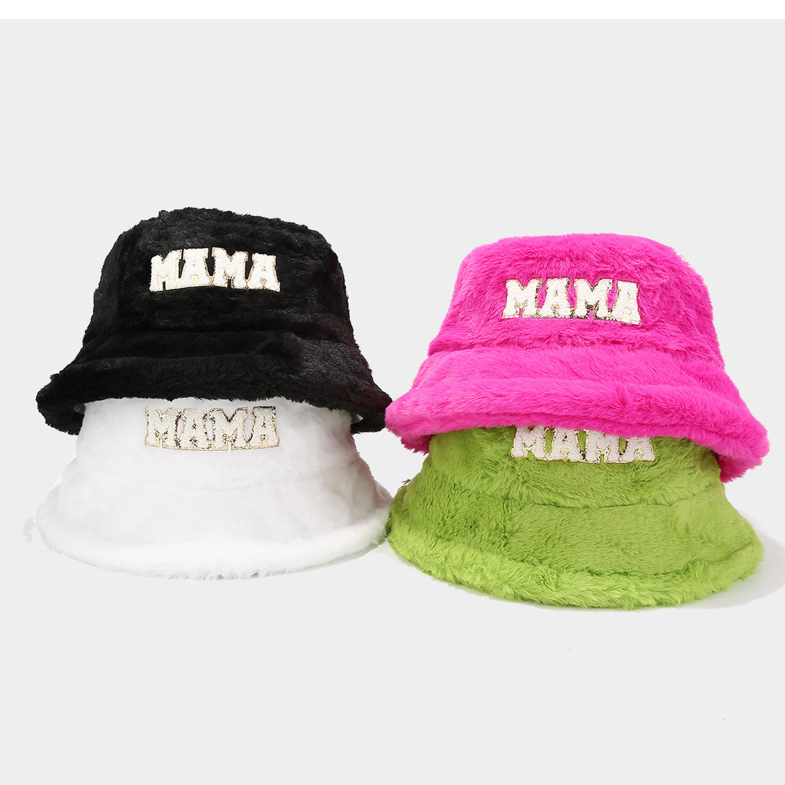Soft Fuzzy Embroidered Winter Bucket Hat DP25F655