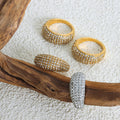 Chunky Gold Plated Sparking Zirconia Ring 8ZA6JRG143L
