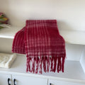 Tassel Plaid Scarf - DippedShop Wholesale - #7363