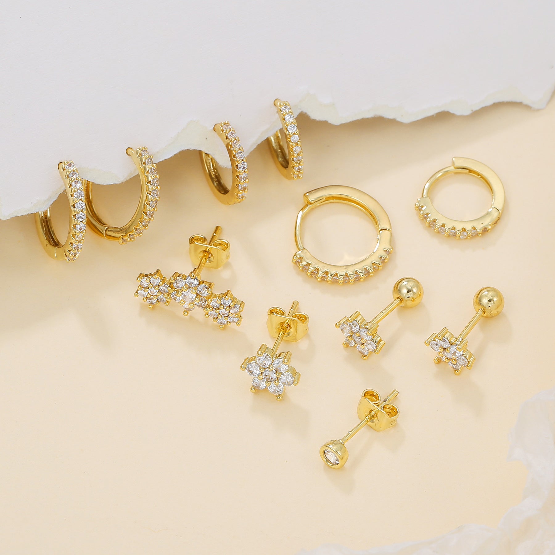 Trendy Cubic Zirconia Floral S - DippedShop Wholesale - #5603