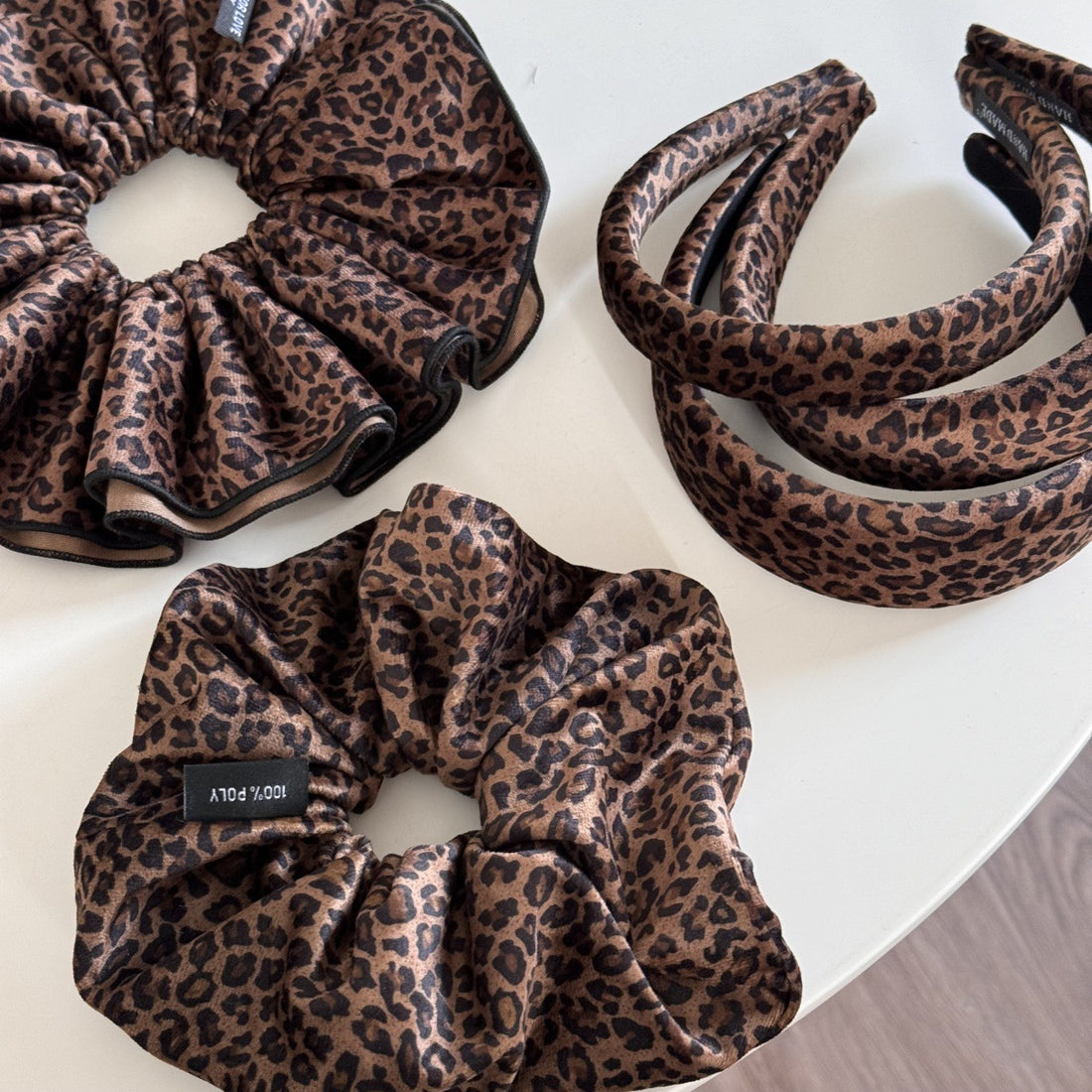 Oversized Double-Layer Leopard Print Hair Tie DP25F977