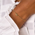 Simple Gold Plated Star Flower Chain Bracelet 6W6JBR530