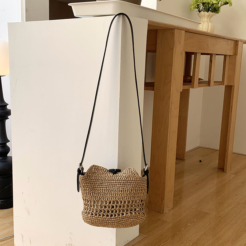Straw Woven Hobo Bag - DippedShop Wholesale - #1267