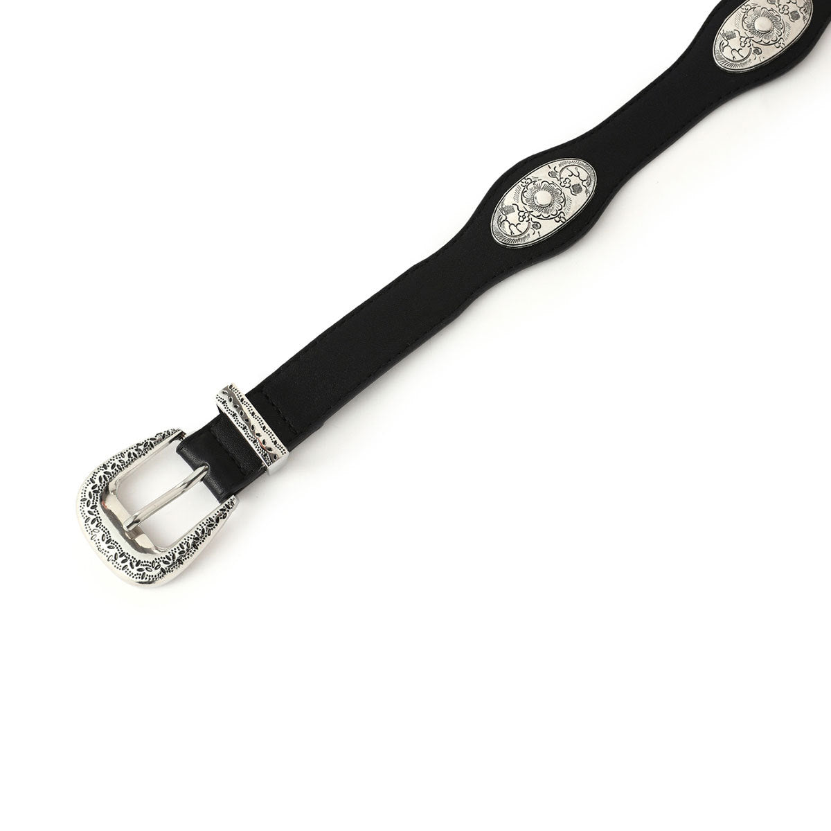 Retro Punk Studded Distressed Leather Belt 6W6JBT172