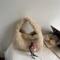 (No Bag Charm)Minimalist Faux Shearling Shoulder Bags 6W10BBG1880