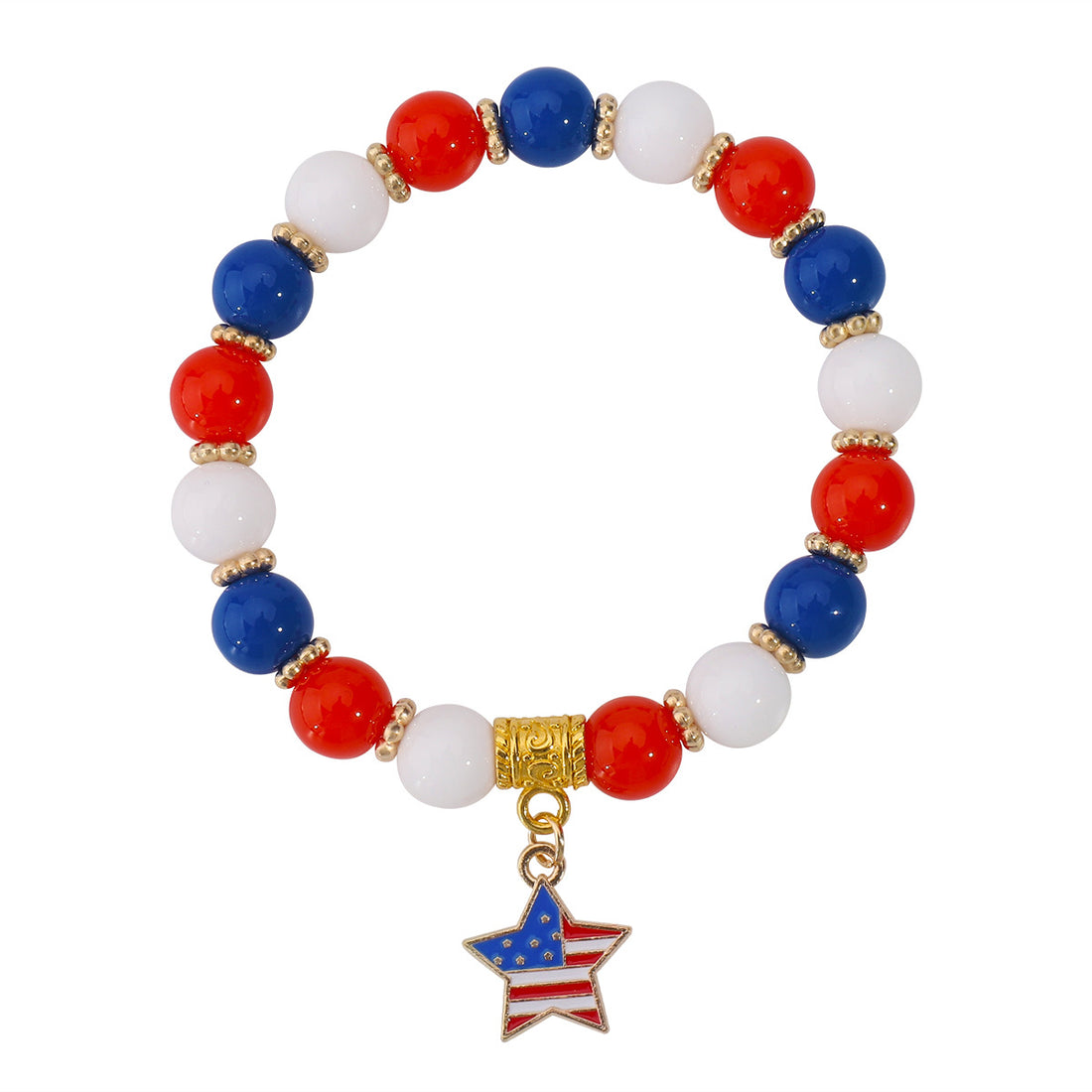 Minimalist USA Pendant Acrylic Beaded Bracelet DP25D532