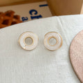 Fashion Hollow Out Resin Round Stud Earrings 6W6JER558