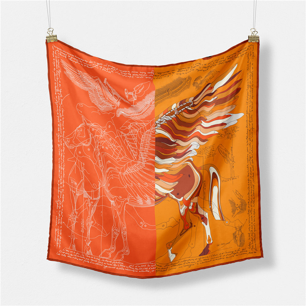 Abstract Silk Square Scarf - DippedShop Wholesale - #8195