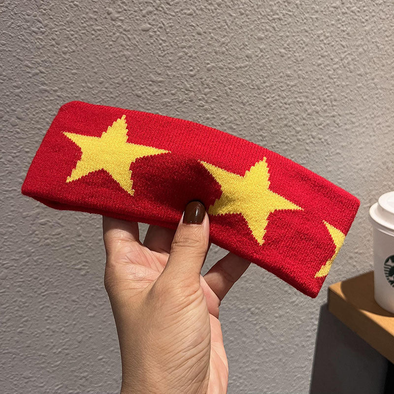 Star Print Knit Headband - DippedShop Wholesale - #2627