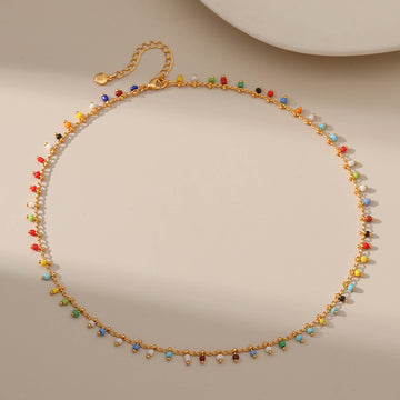 Colourful Vintage Rice Beads Necklace KN0008