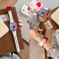 Slim Heart Solid Color PU Watch Band 6W6JWA136