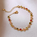Elegant Rhinestones Floral Chain Bracelet 6W6JBR727
