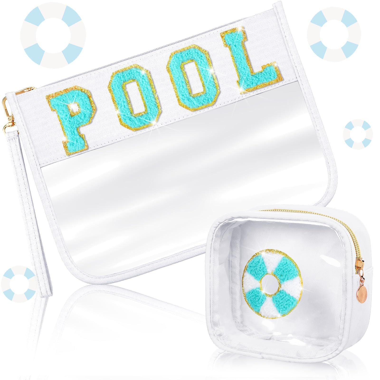Stylish Transparency Letter Pattern Cosmetic Bag MK2BLW6C5CO20