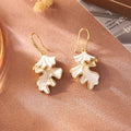 Gold Ginkgo Dangle Earrings - DippedShop Wholesale - #6579