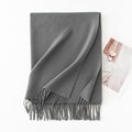 Minimalist Solid Color Tassel Scarf 6W6NSW306