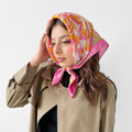 Leopard Letter Flower Print Square Scarf MK2BW6W6NSI28