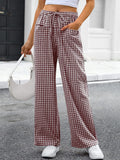 Vintage Plaid Wide Leg Pants - DippedShop Wholesale - #4307
