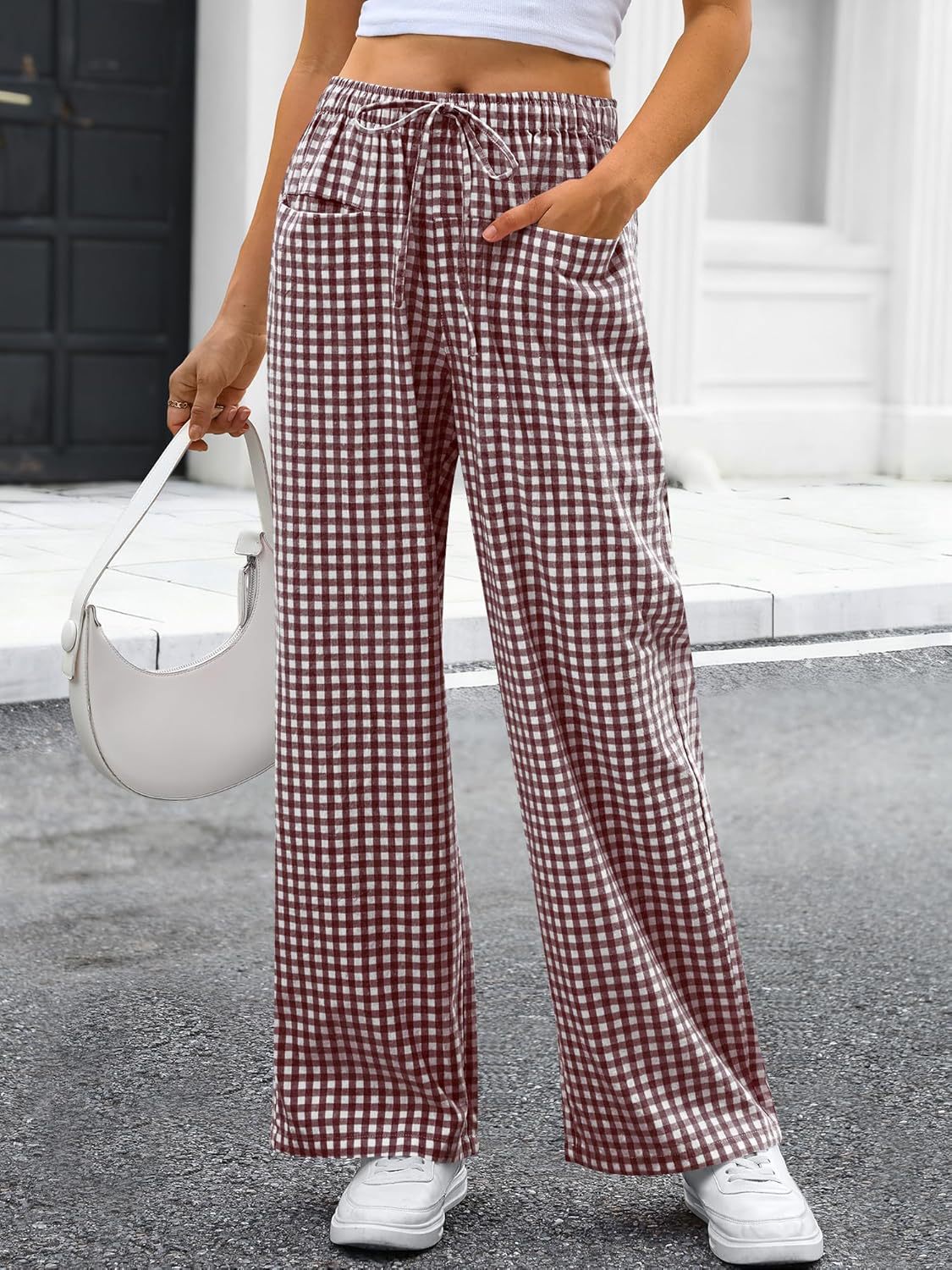 Vintage Plaid Wide Leg Pants - DippedShop Wholesale - #4307