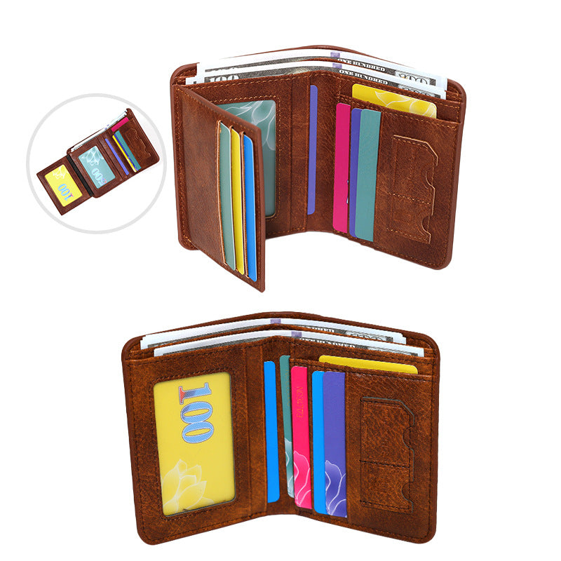 Minimalist Solid Color Multi Slot Card Holder Wallet 6S10BWB86