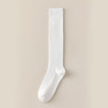 Simple Solid Color Ribbed Long Cotton Socks 6W8FSO890