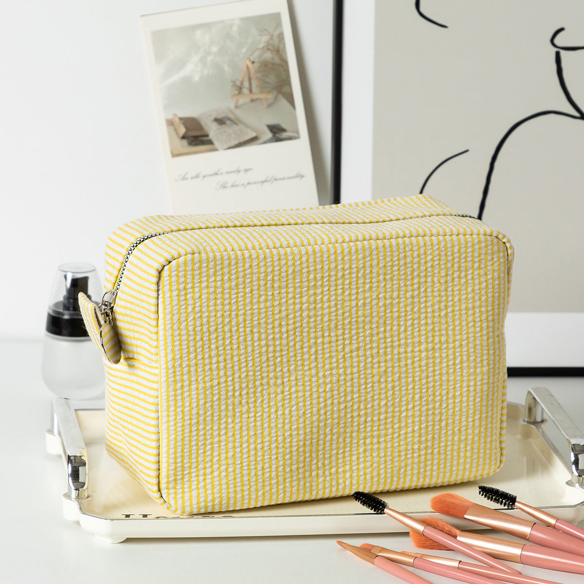 Minimalist Striped Cosmetic Bag - DippedShop Wholesale - #6547