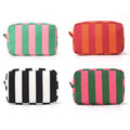 Simple Color Block Striped Portable Cosmetic Bag MK2BLW6C5CO24