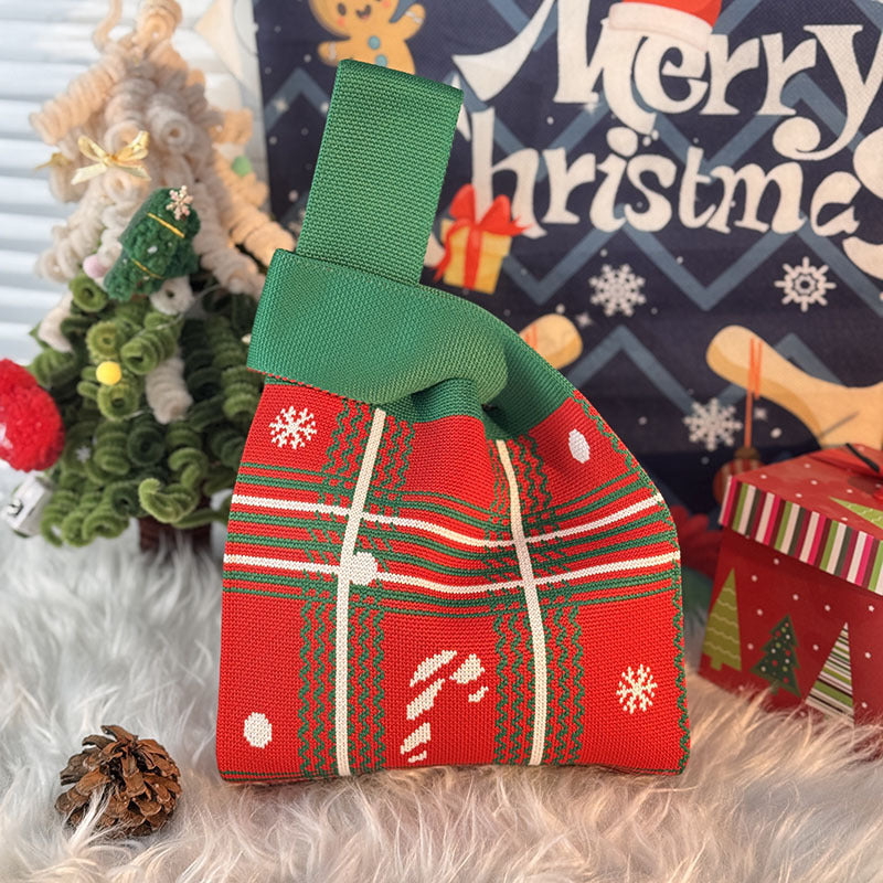 Cute Santa Claus Christmas Knitted Wrist Bag 6W10BOB1345