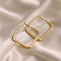 Chunky Gold Plated Geometric Statement Hoop Earrings 6W6JER714