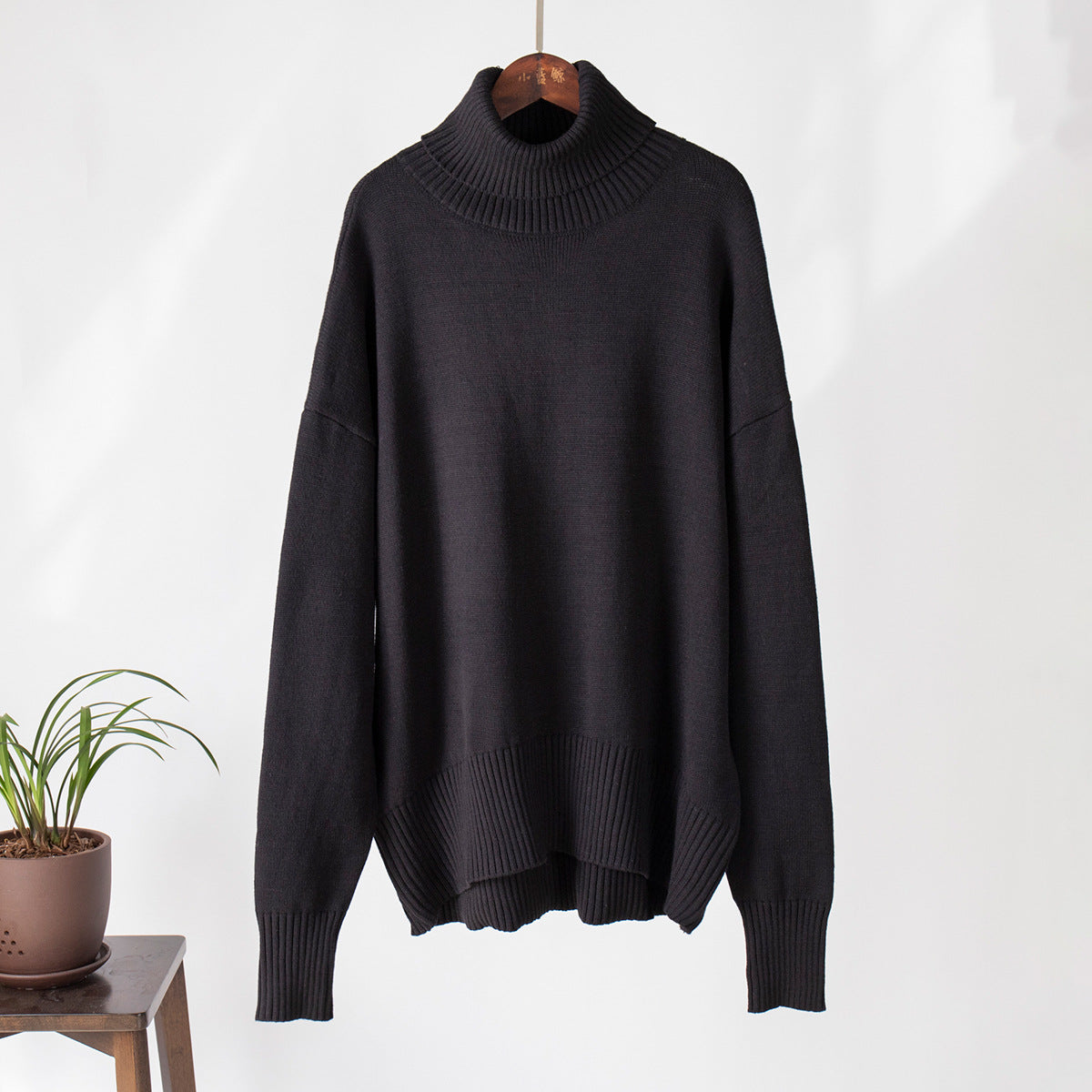 High Collar Loose Sweater - DippedShop Wholesale - #7363