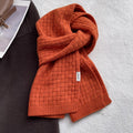 Classic Solid Color Plaid Knit Warm Scarf 6W6NSC79