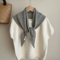 Simple Wool-Blend Solid Color Triangle Knit Scarf 6W6NSC85