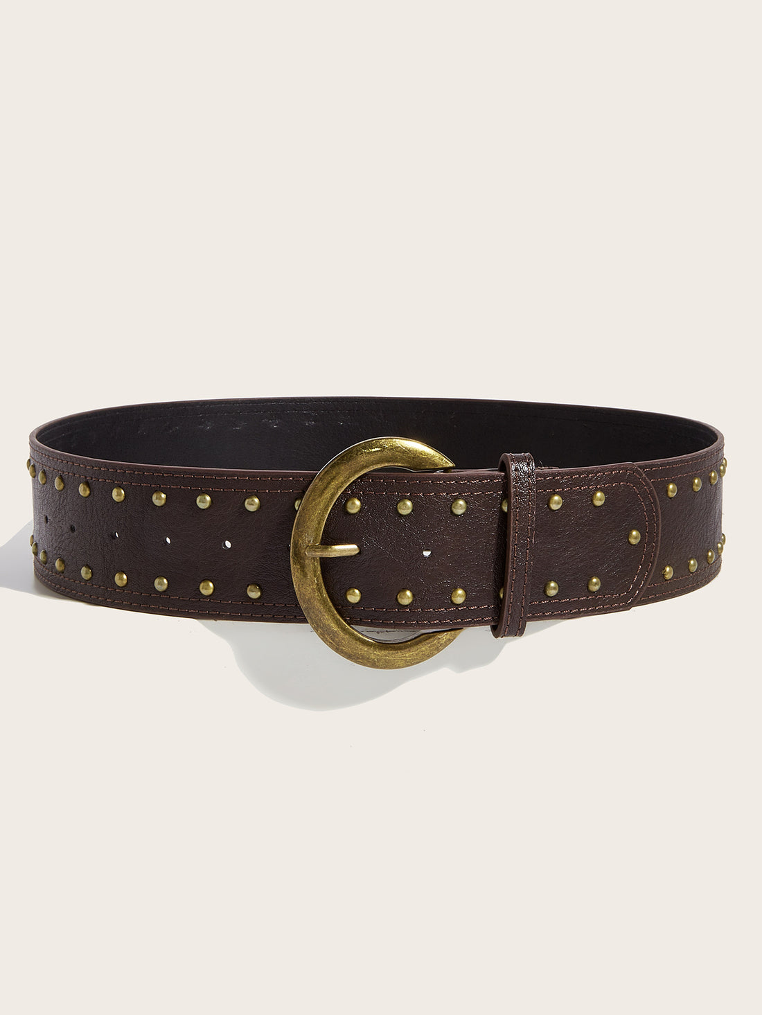 Punk Studs Leather Wide Belt DP25G446