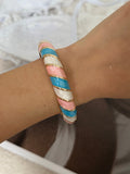 Chunky Colorful Enamel Gold Plated Bangle Bracelet 6W6JBR608