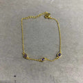 Simple Gold Plated Cubic Zirconia Chain Bracelet 6W6JBR356