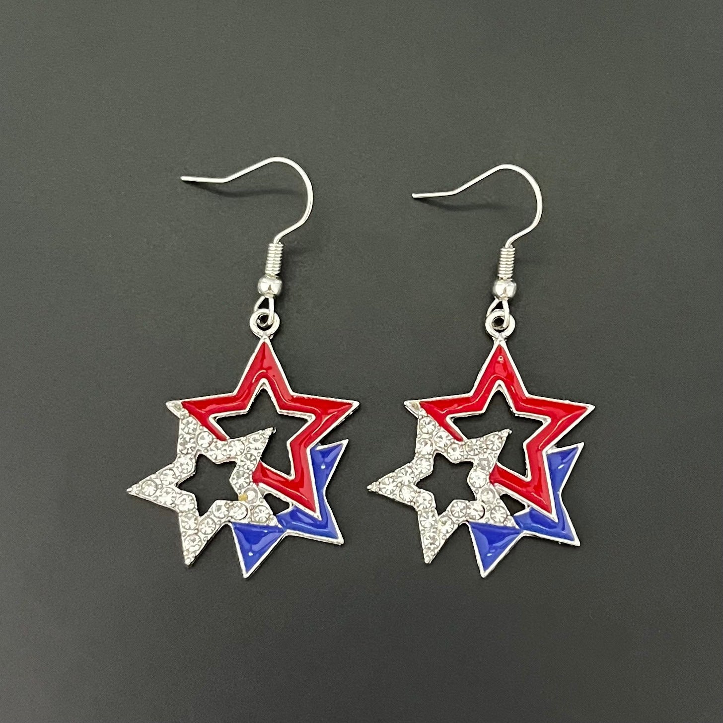 Stylish USA Flag Slipper Pendant Hook Earring 8ZA6JER182L