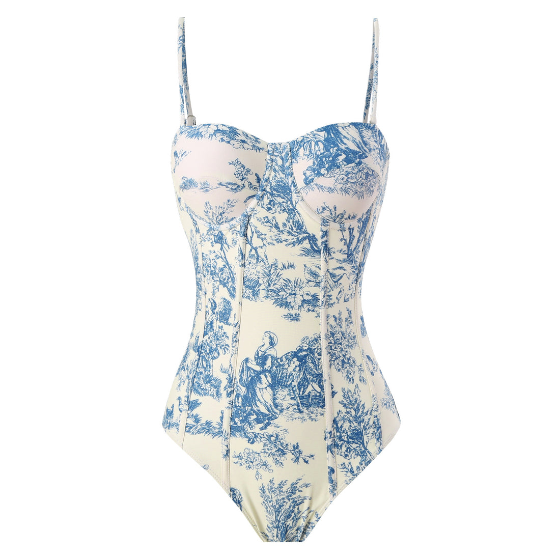 Vintage Print Slim Fit Swimwear with Cover Dress DPSW1018