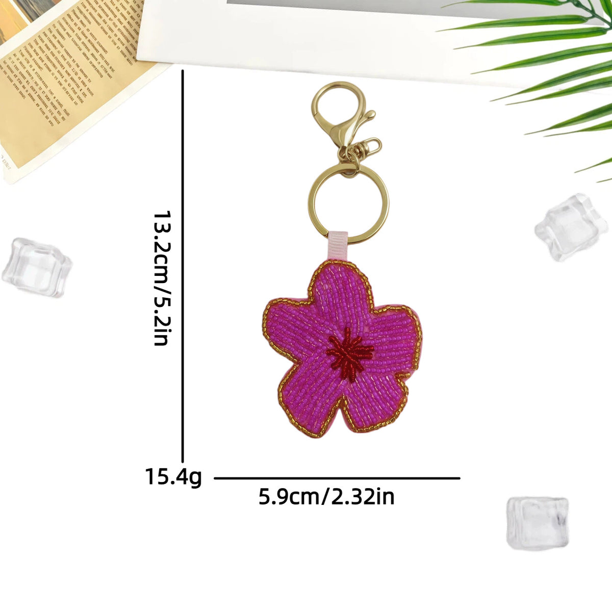 Sweet Handmade Beaded Floral Pendant Keychain 6W10BBC814