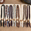 Retro Polka Dot Beaded Adjustable Scarf Necklace MK2BW6W6JNC234