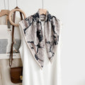 Elegant Floral Square Scarf - DippedShop Wholesale - #7923