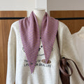 Striped Knit Triangle Scarf - DippedShop Wholesale - #3411