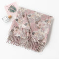 Vintage Floral Print Tassel Imitation Cashmere Scarf 6W6NSW288