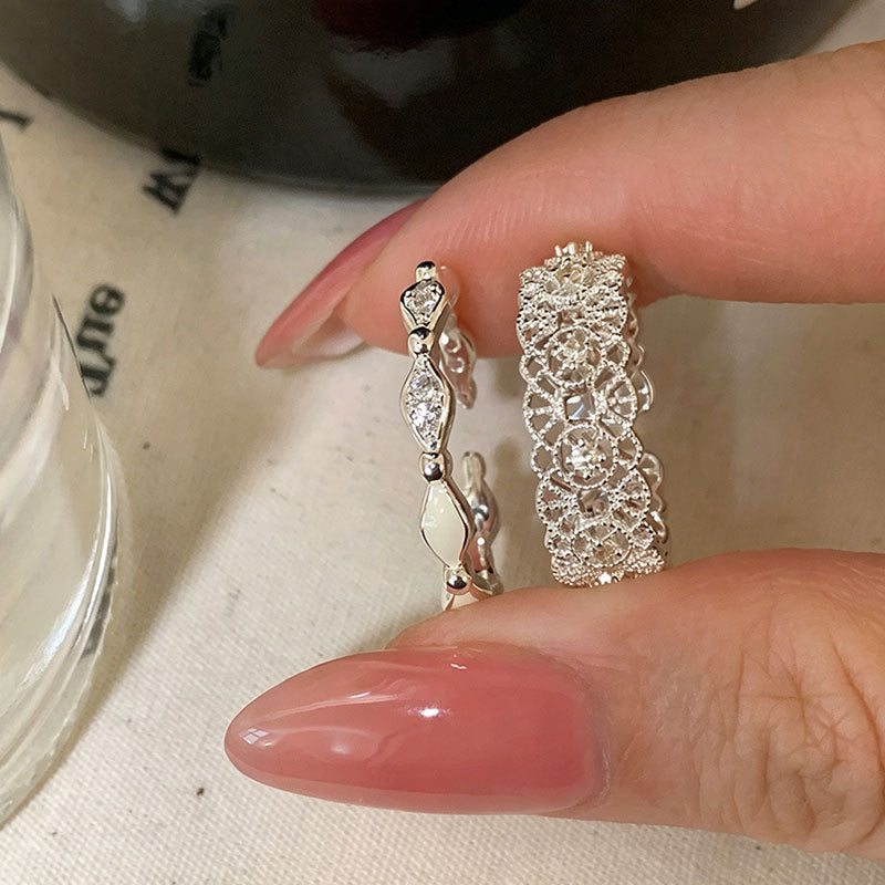 Cubic Zirconia Lace Open Ring - DippedShop Wholesale - #9475