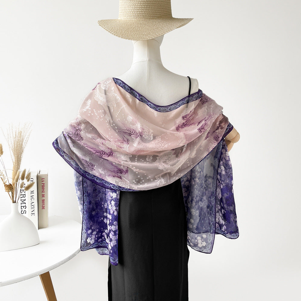 Floral Burnout Shawl - DippedShop Wholesale - #7555