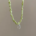 Boho Irregular Natural Stone Beaded Chain Necklace 6W6JNC444
