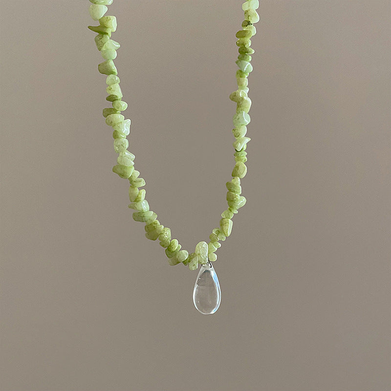 Boho Irregular Natural Stone Beaded Chain Necklace 6W6JNC444