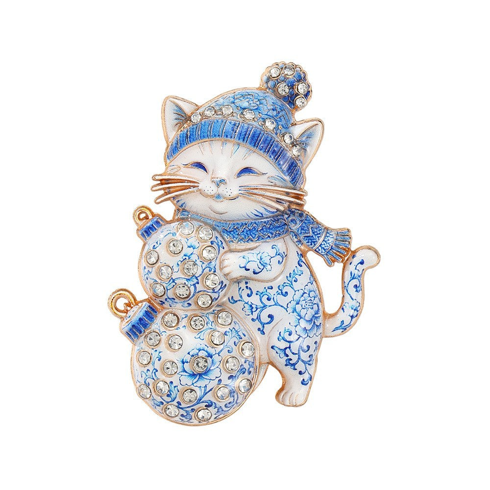 Christmas Series Enamel Rhinestone Brooch 6W6JPB63